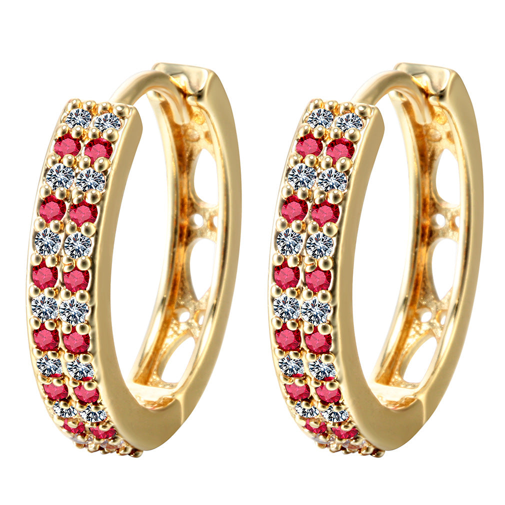 Earring with diamond zircon crystal earring